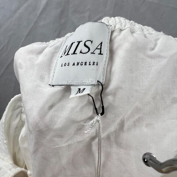 NWT MISA Fraser Tiered Cotton White Mini Dress Size Medium -$395 - Picture 8 of 9